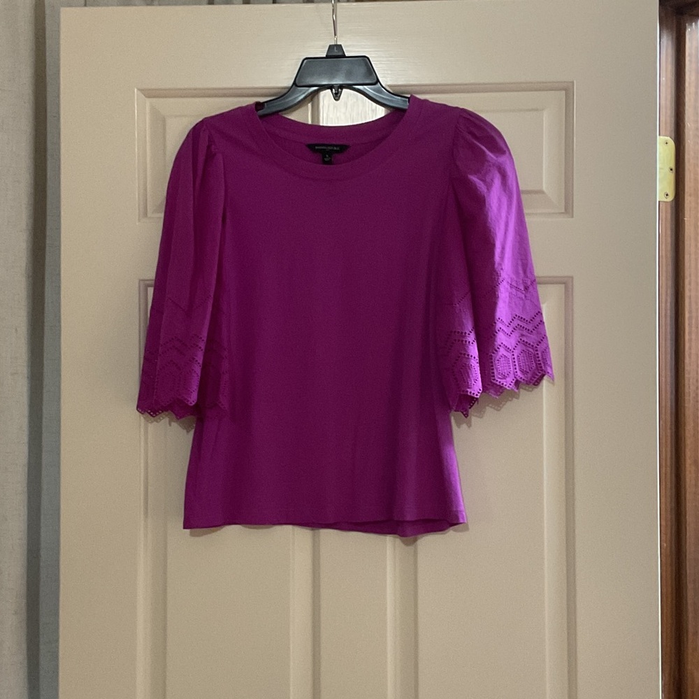 Banana republic Magenta Eyelet-Sleeve Women's Top